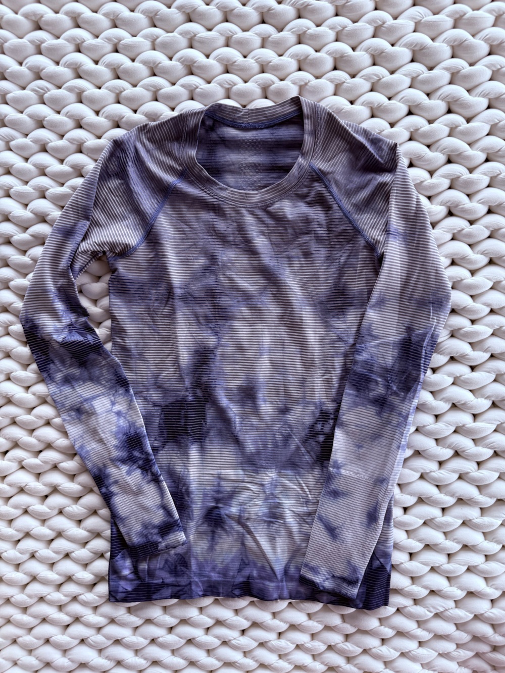Lululemon Tie-Dye Ribbed Long Sleeve Crop Top - Purple/Gray